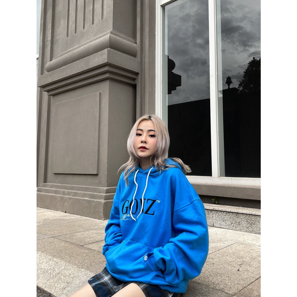 Áo Hoodies Gonz Xanh Dương HD01 áo khoác unisex form rộng nữ nam ,có mũ thời trang | BigBuy360 - bigbuy360.vn