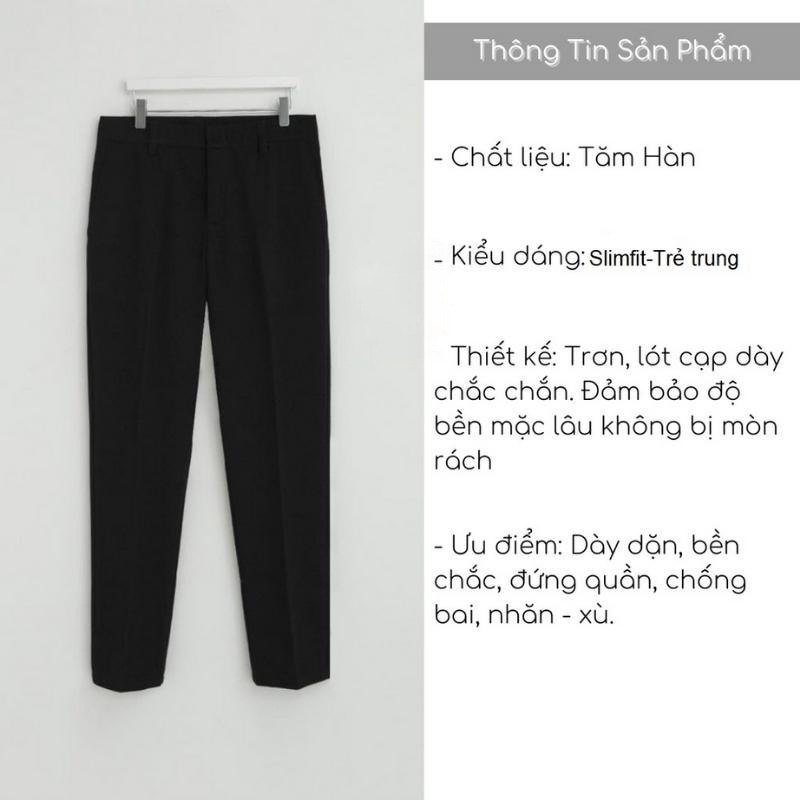Quần âu nam hàn quốc RBD dáng ôm form slimfit , quần tây nam đen ống côn vải chống nhăn không bai xù cao cấp