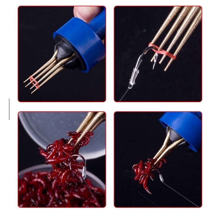 Kẹp + chun buộc mồi câu cá, chun buộc hạt xả câu đơn câu đài
