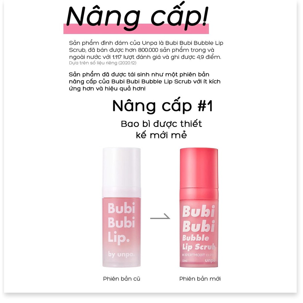 [Mẫu Mới] Gel Tẩy Tế Bào Chết Sủi Bọt Thải Độc Môi Unpa Bubi Bubi Lip 10ml | BigBuy360 - bigbuy360.vn