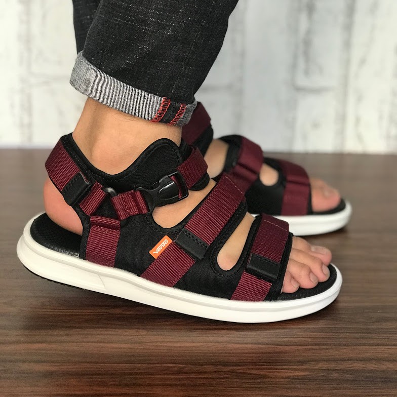 Giày Sandal Vento Nam Nữ - NB03R Đỏ đô