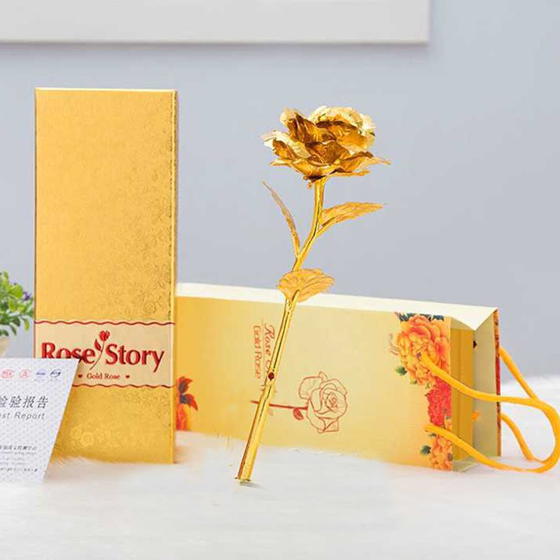 Hoa hồng mạ vàng 24K bông màu vàng Muasamhot1208