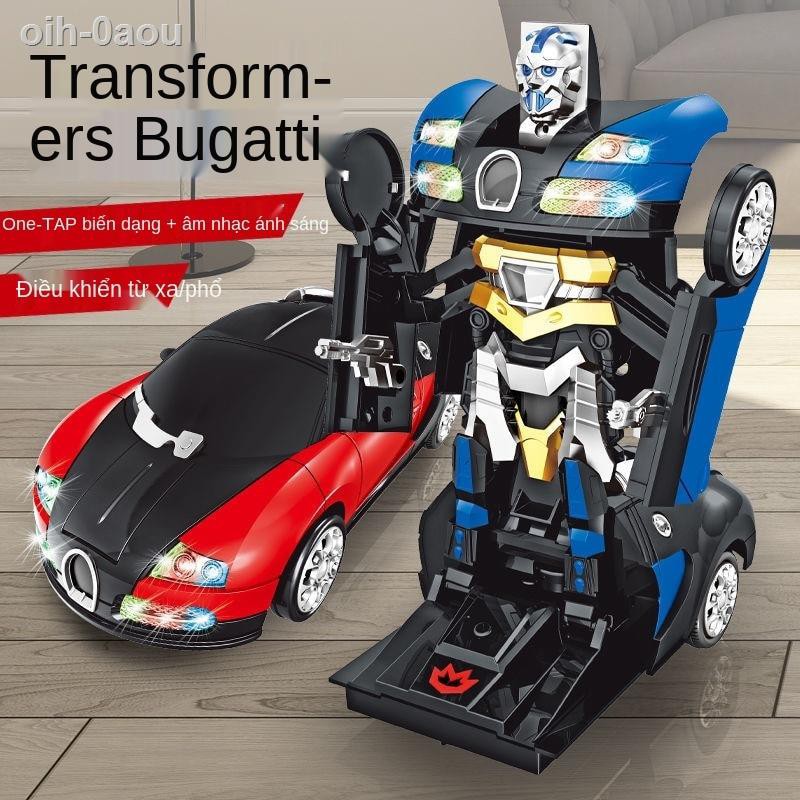 Đua xe điều khiển từ xa Bugatti Transformers robot có thể sạc lại dây đai di chuyển ánh sáng đồ chơi âm nhạc c