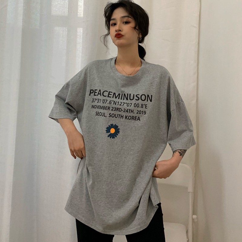 [Baywellfashion]Women Summer Crew Neck College Wind Short Sleeve Floral Print Loose T-Shirt | BigBuy360 - bigbuy360.vn
