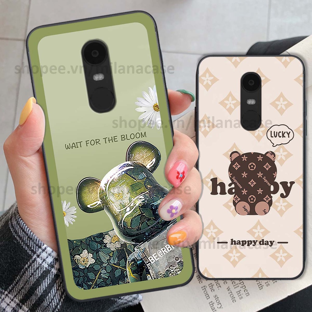 Ốp Xiaomi Redmi Note 4/ Note 4x / Redmi 5 Plus gấu be@rBrick gấu Teddy Kaws siêu đẹp, phong cách, cá tính