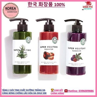 Sữa rửa mặt sủi bọt - Sữa rửa mặt trị mụn làm sạch trắng da thải độc rau củ quả Hàn Quốc 300ml
