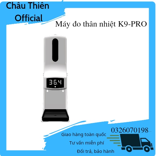 Máy đo thân nhiệt tự động K9pro, nhiệt kế hồng ngoại K9pro, có kèm sát khuẩn tự động với chân đế