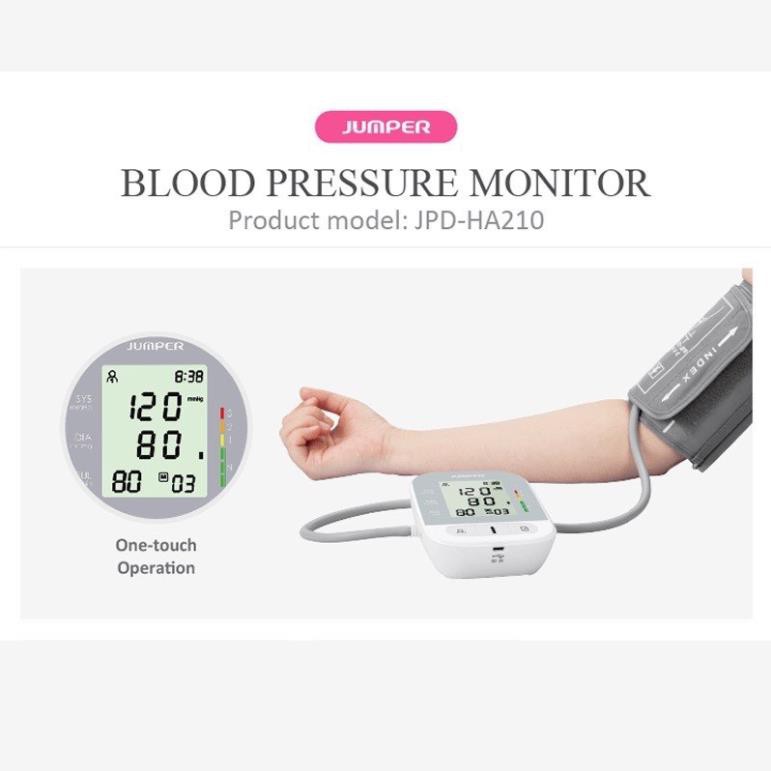 [FDA Hoa Kỳ + xuất USA] Máy đo huyết áp omron điện tử bắp tay Jumper JPD-HA210, Bảo hành chính hãng 5 năm