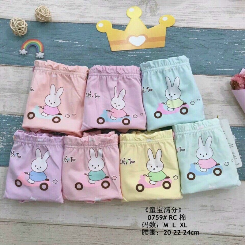 Quần lót trẻ em cotton hình thỏ xinh cho bé đủ size