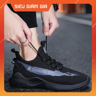 Giày thể thao nam 🔸 Đen cá tính🔸 Giày sneaker nam đế cao su êm vải thoáng khí