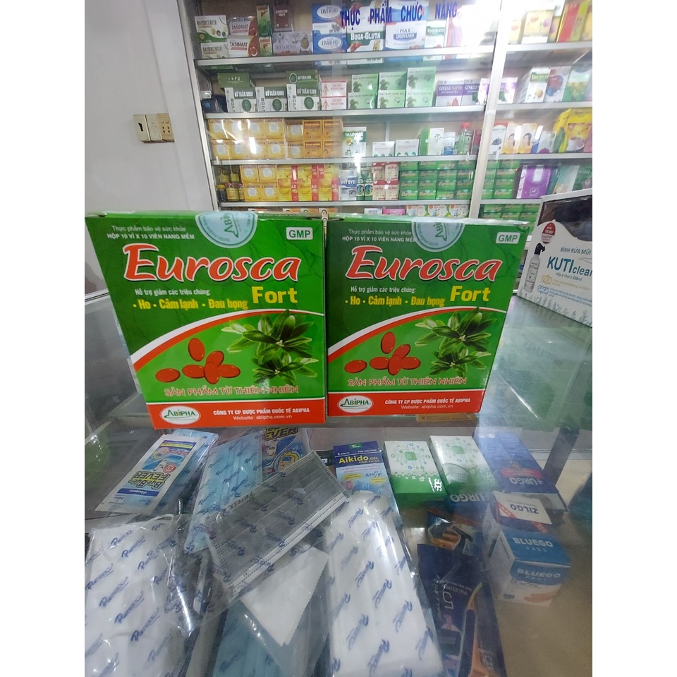 Eurosca Fort Abipha - Giảm ho, thông mũi, giảm triệu chứng đau họng, cảm lạnh