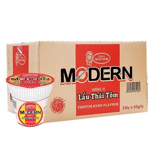 Thùng 24 ly mì Modern vị lẩu thái tôm 65g