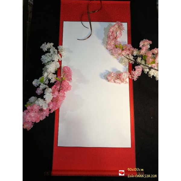 Biểu giấy lụa viết thư pháp cỡ lớn 50x120cm