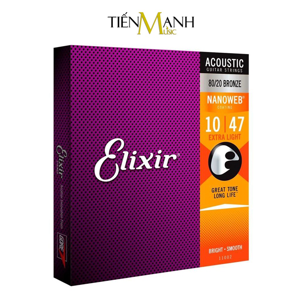 [Chính Hãng] Elixir 16002, 16027, 16052, 11002, 11027, 11052 Bộ Dây Đàn Guitar Acoustic Phosphor Bronze Phủ Lớp Nanoweb