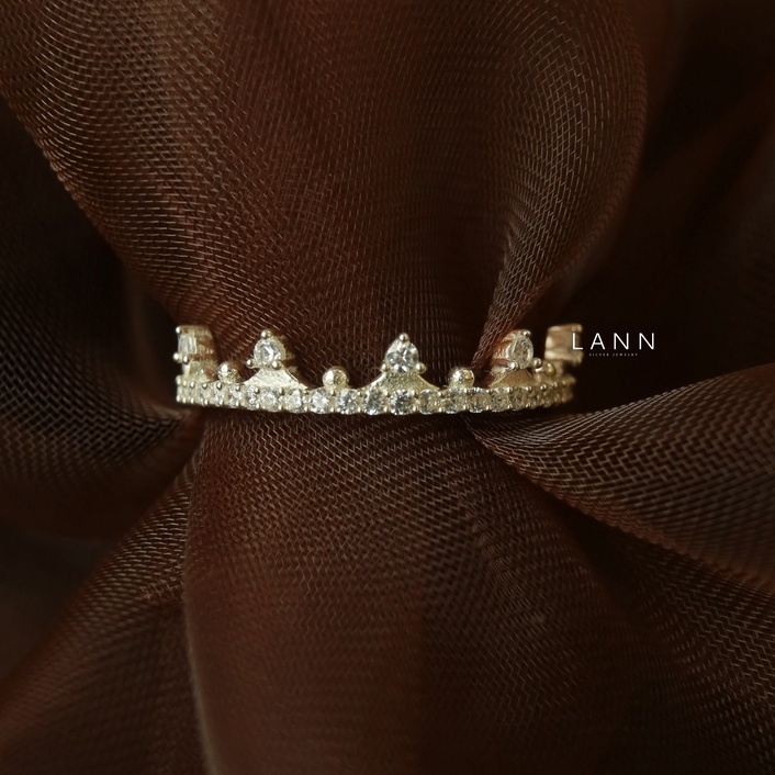 Nhẫn vương miện đá BẠC S925 LANN R297