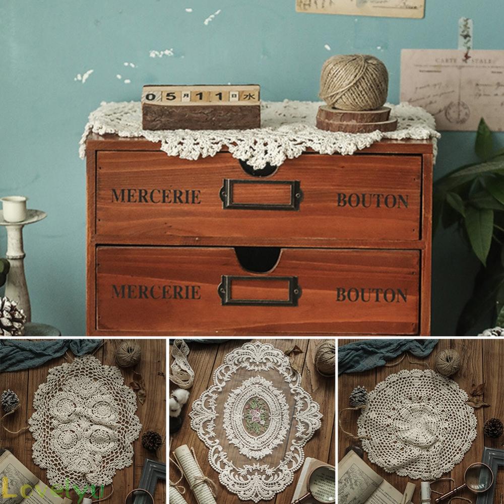【LOVELYU】Vintage Embroidered Lace Tablecloth Dining Table Runner Cover Wedding Home Decor【Good Quality】