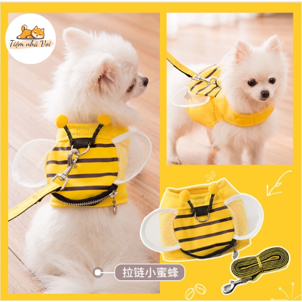 BỘ DÂY DẮT VÀ ÁO CON ONG DỄ THƯƠNG CHO THÚ CƯNG - Tiệm nhà Voi