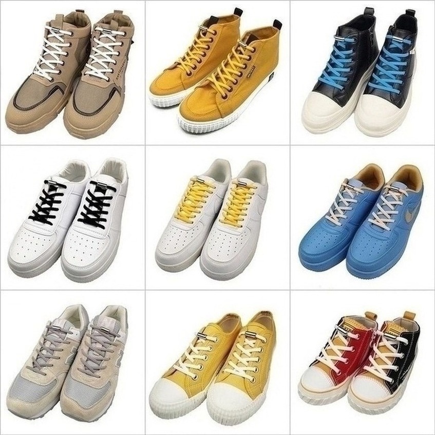 1 Cặp Dây Giày Cao Su Co Giãn Có Khóa Kim Loại Nhiều Màu Sắc 2022