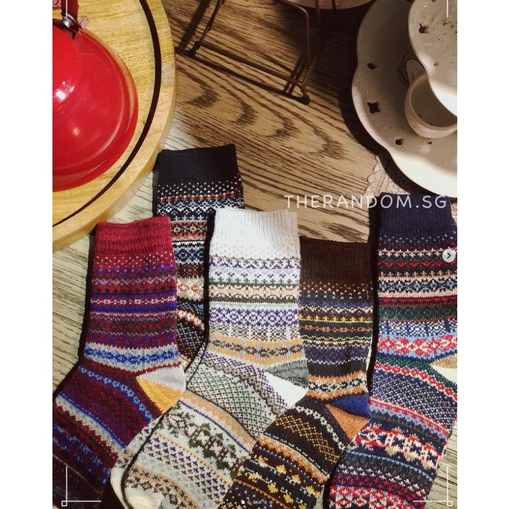 Vớ tất thổ cẩm vintage cổ cao