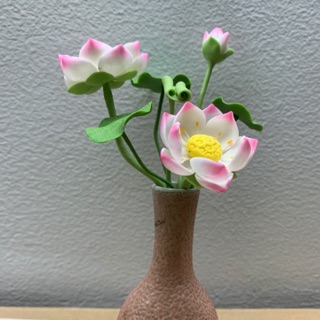 Bình hoa sen đất sét mini L