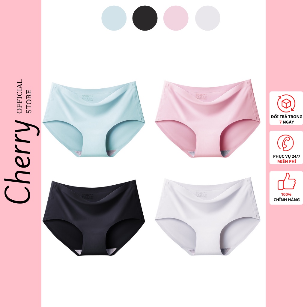 Quần lót nữ cao cấp đúc su chất thun lạnh trơn, quần chip nữ cotton không đường may mềm mại kháng khuẩn CHERRY V056