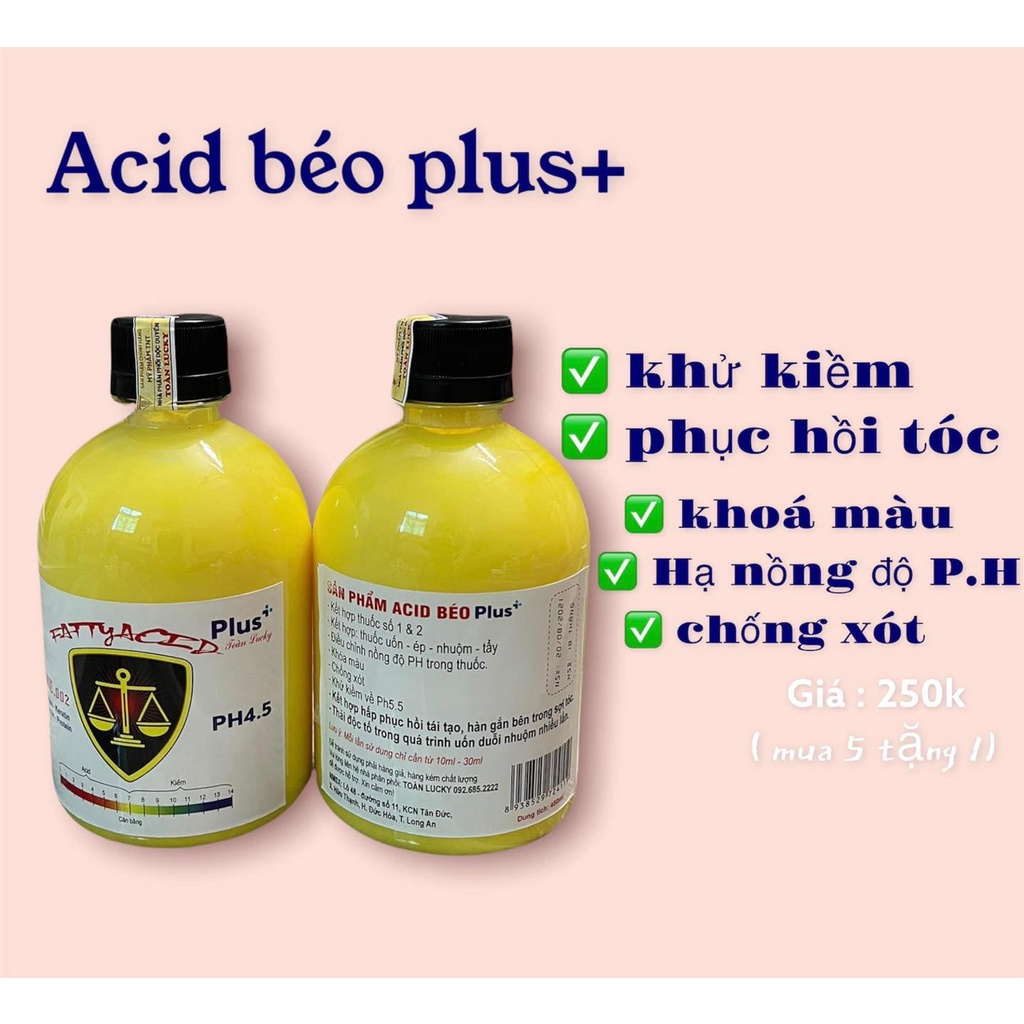 AXIT BÉO &amp; AXIT BÉO PLUS KHỬ KIỀM, PHỤC HỒI TÓC VÀ DƯỠNG TÓC CHÍNH HÃNG TNT