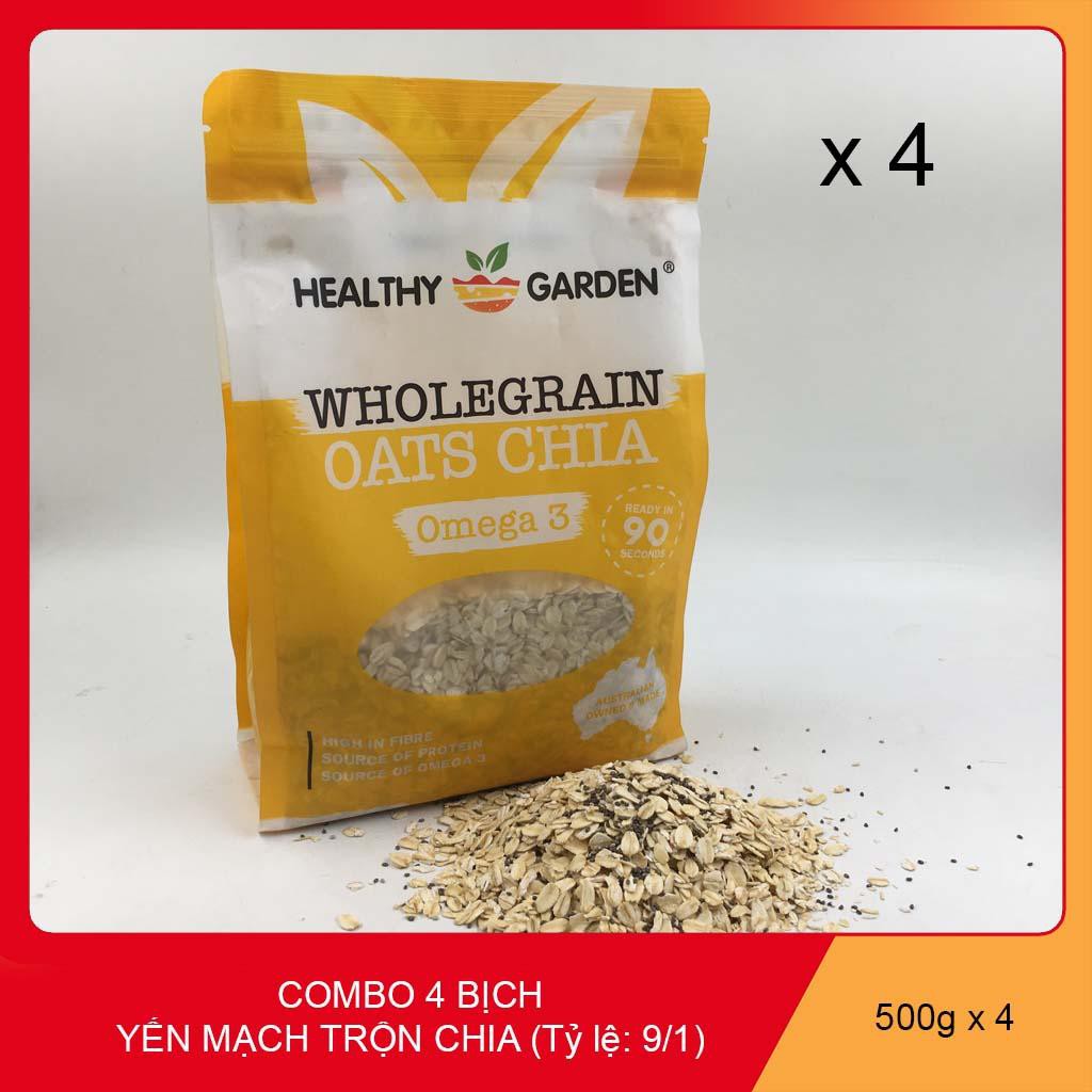 Combo 4 Túi 500gr mix yến mạch và chia. Hiệu Healthy Garden hàng của Úc.