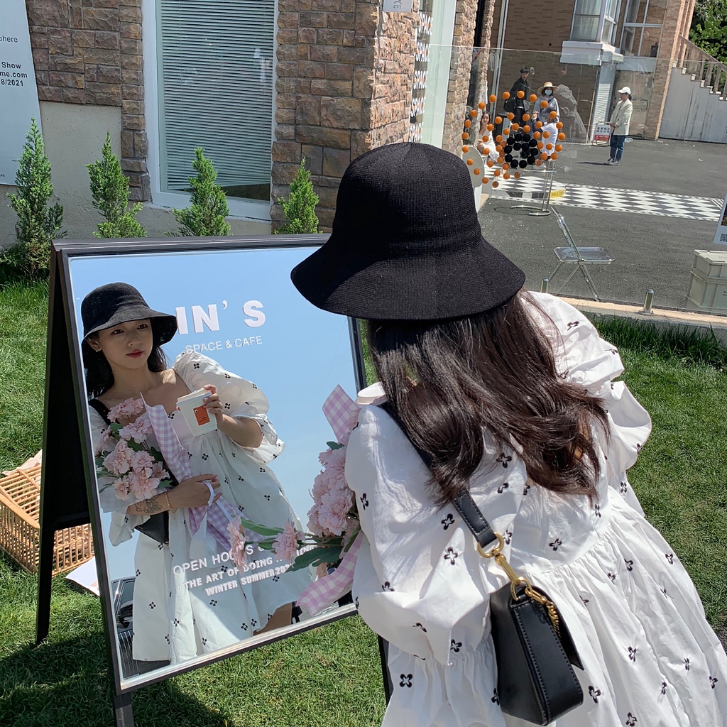 Nón Tai Bèo Vải Lụa Sữa Mỏng Thoáng Khí Màu Sắc Đơn Giản Dễ Phối Đồ Thời Trang Hàn Quốc Cho Nữ