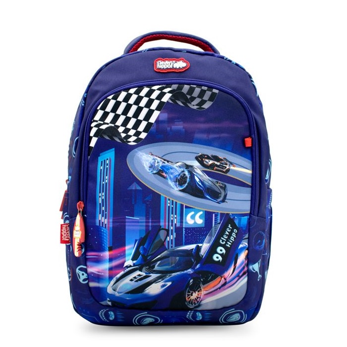 [CHÍNH HÃNG] Ba lô Học Sinh Clever Hippo Easy Go Racing Car BR0110 siêu nhẹ dành cho bé trai tiểu họ