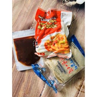 combo bánh gạo GF kèm chả cá + sốt nấu bánh gạo cay