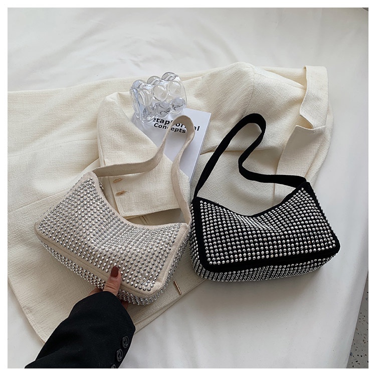 Túi Đeo JASMIN NOIR vai họa tiết kim cương nhân tạo thiết kế thời trang cho nữ