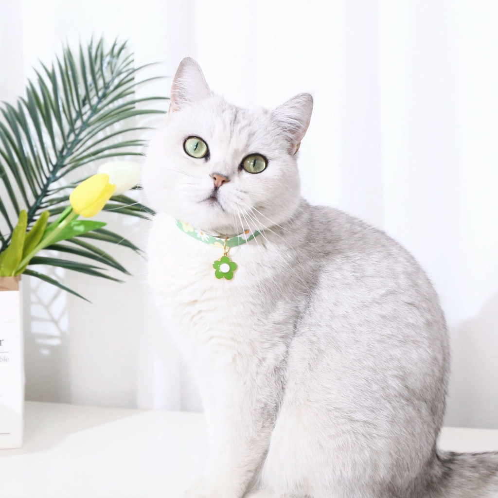 Vòng Cổ Có Chuông Hình Hoa Hướng Dương Dễ Thương An Toàn Cho Thú Cưng