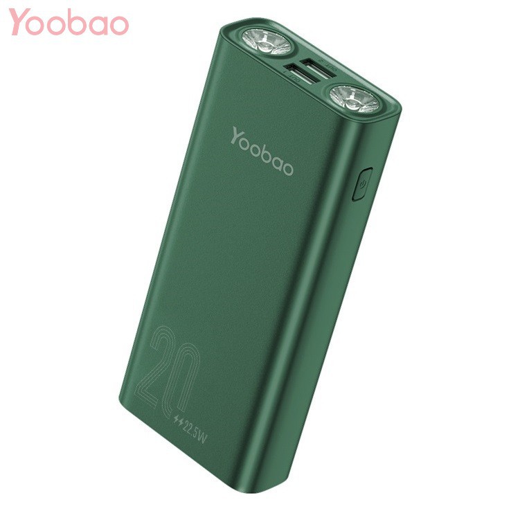 Sạc Dự Phòng Kiêm Đèn Pin Yoobao 20000mAh Cổng Type-C Sạc Nhanh 2 Chiều PD 20W - YOOBAO H2Q