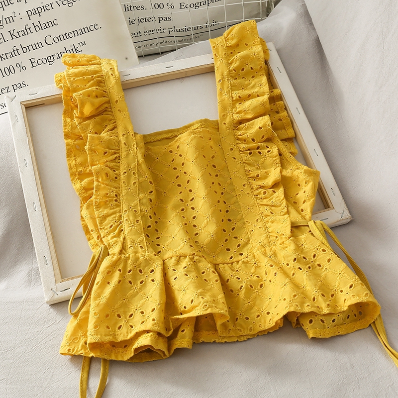 Áo nữ IELGY cộc tay lưng cao dáng ôm phong cách Hàn Quốc