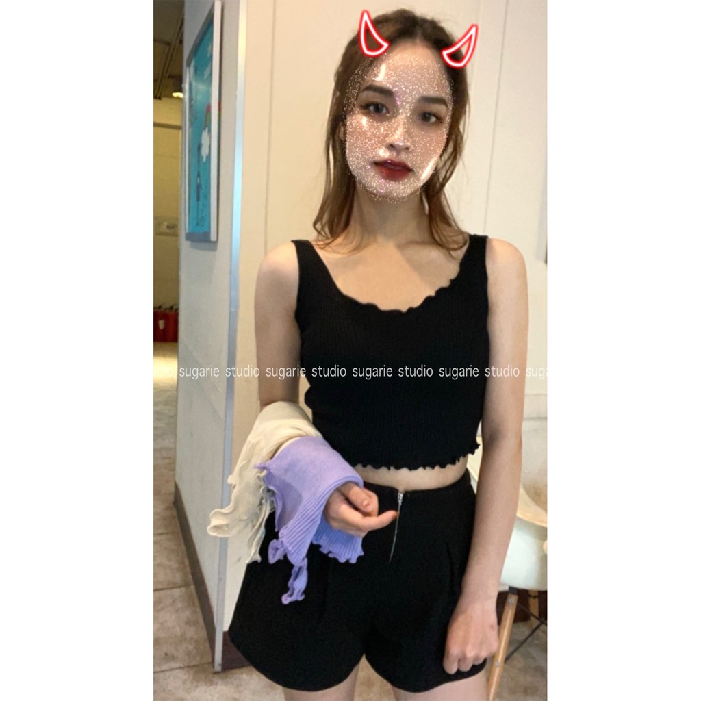 Áo hai dây nữ ngắn gợi cảm mùa hè SUGARIE (ảnh thật) | BigBuy360 - bigbuy360.vn