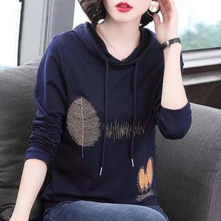 Áo Hoodie Mỏng Tay Dài Dáng Rộng Thời Trang Xuân Thu 2020 Mới Cho Nữ Trung Niên