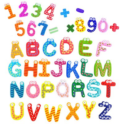 Bộ chữ số gỗ nam châm (Wooden Magnetic Letters/Numbers)