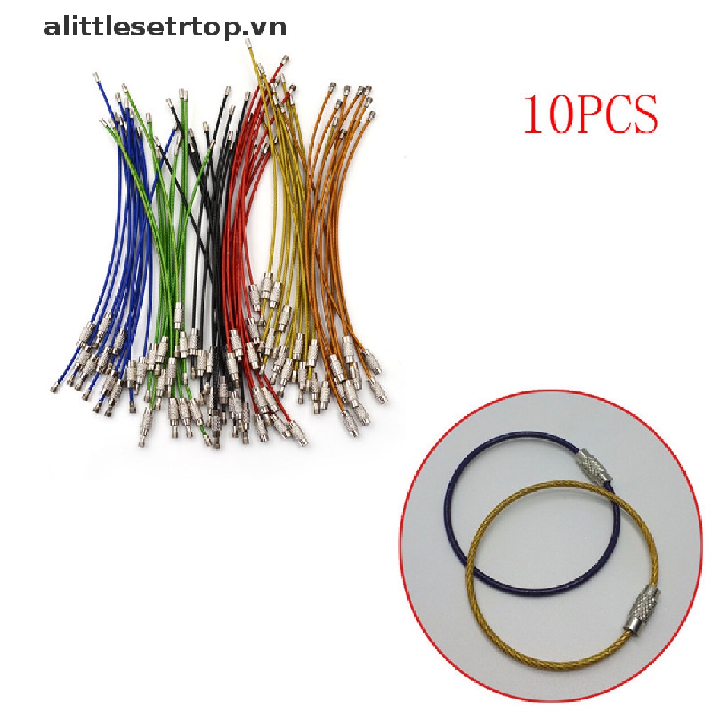 Set 10 Móc Khóa Dây Cáp Máy Bay Bằng Thép Không Gỉ