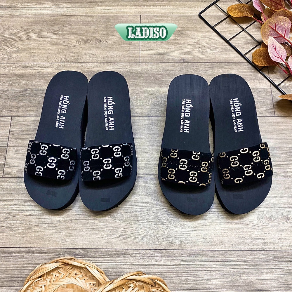 Dép xuồng nữ quai ngang siêu nhẹ xinh xắn cao 7 cm LADISO TT361 TT429