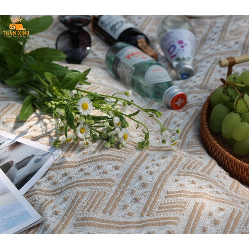 Thảm trải đi chơi dã ngoại Picnic, Dùng làm font nền chụp hình ngoại cảnh đẹp sang trọng