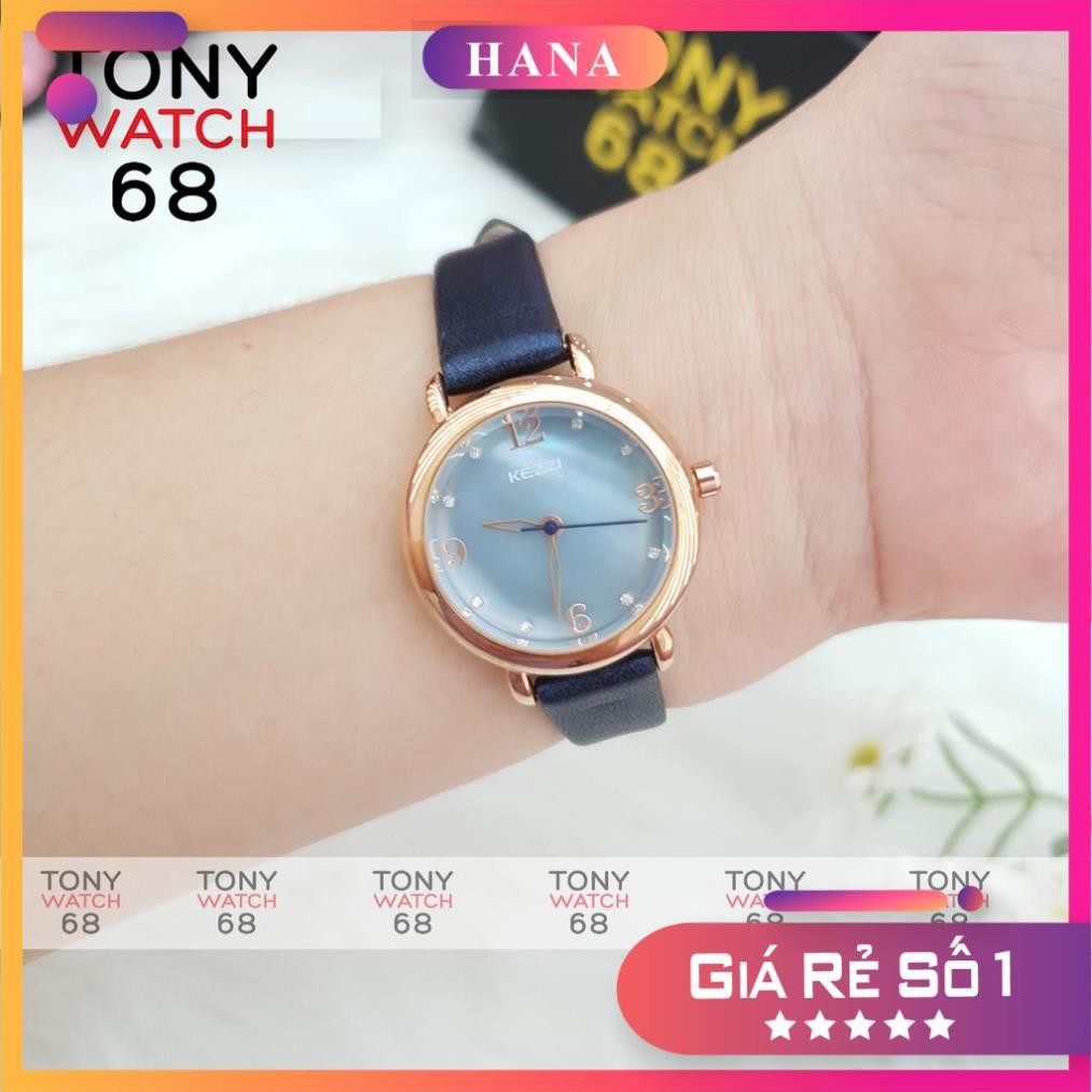 Đồng hồ nữ Kezzi đẹp chính hãng mặt ngọc trai chống nước Tony Watch 68