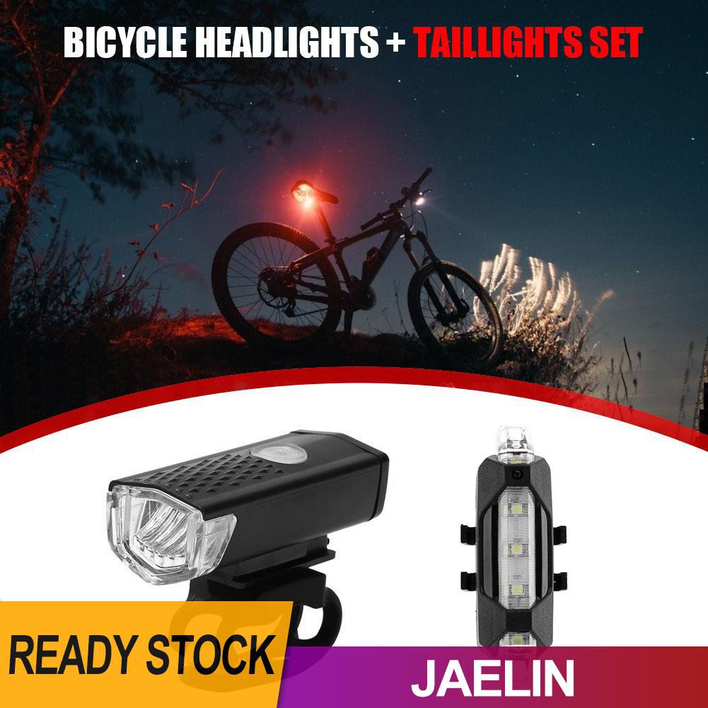 Bộ Đèn Cảnh Báo An Toàn Gắn Phía Trước Và Sau Xe Đạp Sạc Lại Được