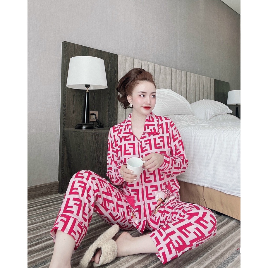 Đồ bộ nữ pijama SOJUN Quần Dài Tay dài Lụa Mango Cao Cấp 40-60kg
