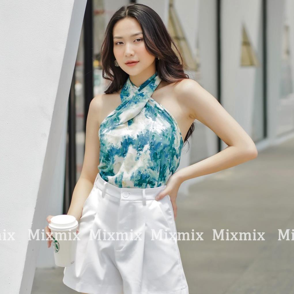 XẢ Áo cổ yếm Mia - Hàng thiết kế Mixmix - Hình ảnh độc quyền shop tự chụp