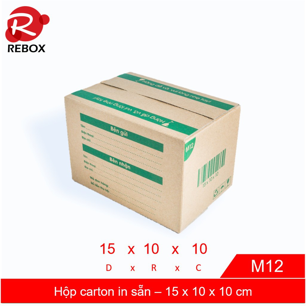 Hộp 15x10x10 - Combo 50 hộp carton đóng hàng in sẵn