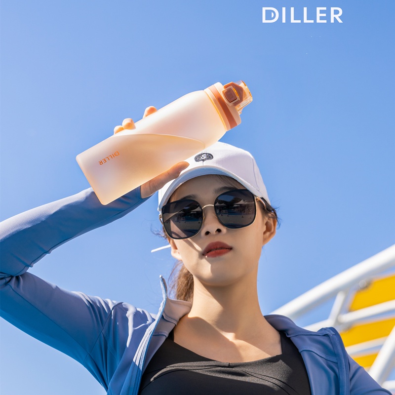 Bình nước DILLER D55 900ml kích thước lớn có nắp lọc trà chống tràn chuyên dụng không chứa BPA