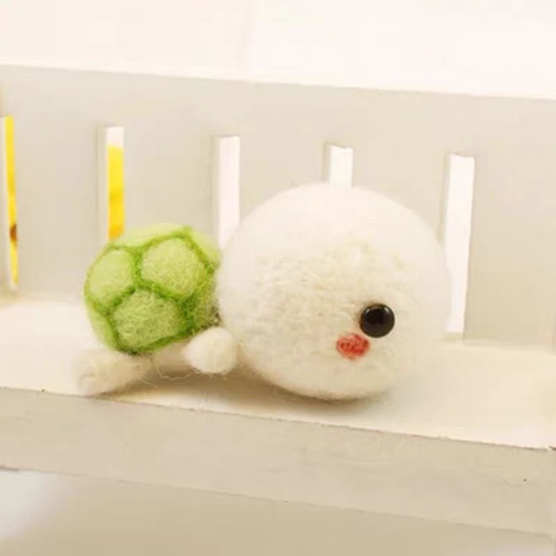 Len Chọc Handmade, Bộ Kit Len Chọc Rùa Mai Xanh