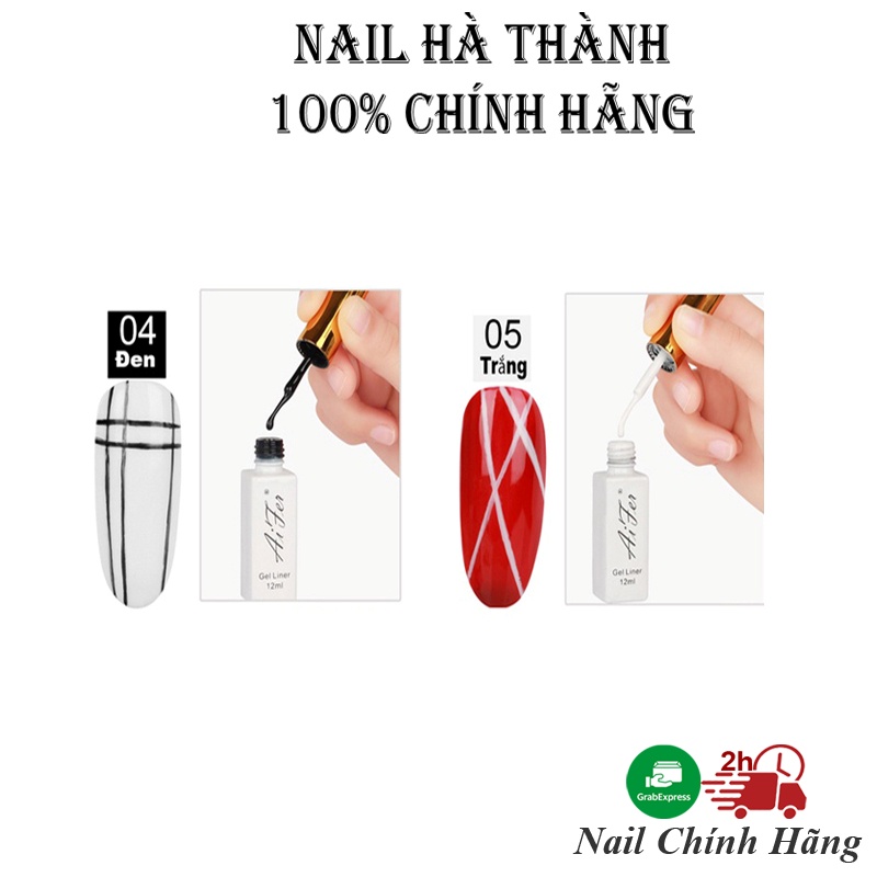 Sơn gel cọ nét Aifer đen trắng nail chính hãng 12 ml