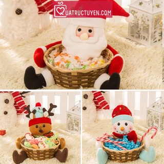 Quà tặng giáng sinh-trang trí noel Giỏ đựng kẹo Giáng Sinh trang trí hình Tuần lộc/ Ông già Noel/ Người tuyết