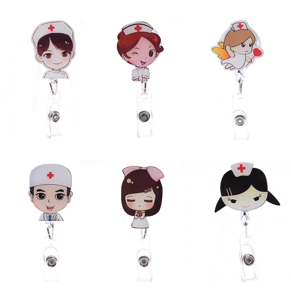 Kẹp đeo bảng tên thiết kế hình y tá/ bác sĩ độc đáo dễ thương